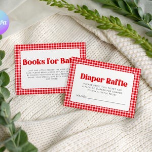 Baby-Q-showerboeken voor baby's en luierloterijkaart, barbecue babyshowerboek verzoekkaart, bewerkbare achtertuin babyshower luierloterijkaart RB3