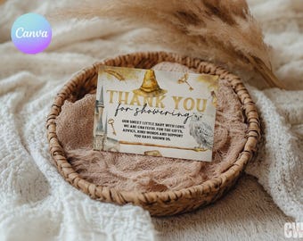 Wizard Baby Shower Thank You Card, Magic School Baby Shower Thank You Card, Wizard on the Way Party Thank You, Magic Shower Thank Card WD2