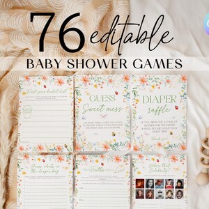 Bug on the Way Shower Games Package, Love Bug Baby Shower Game Bundle, Ladybug Baby Shower Activity Pack, Editable Insect Shower Games GS2