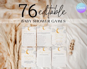 Over the Moon Baby Shower Games - Twinkle Little Star Shower Activities (Printable DIY) OM2