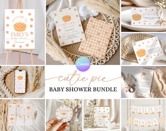 Cutie Pie Baby Shower Invitation Bundle, Cutie Pie Shower Invite, Little Cutie Baby Shower, Fall Thanksgiving Shower Decor CV2