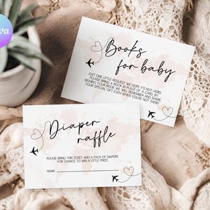 Abenteuer erwartet Babypartybuch Anfragekarte, bearbeitbare Weltkarte Babyparty-Windelraffle-Karte, Tranel Babyparty-Einsatzkarten AA1