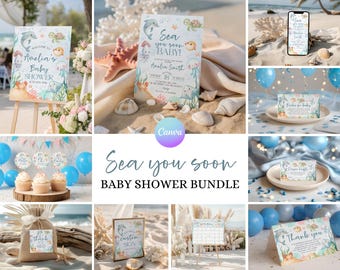 Ocean Baby Shower Bundle – Sea You Soon Theme (Printable DIY Template) US2