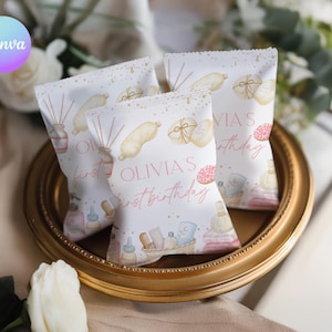 Spa Birthday Party Candy Bag Wrapper, Glam 1st Birthday Snack Bag, Printable Spa 10th Birthday Chips Bag, Girls Spa Party Favor Bag PY1
