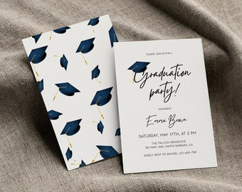 Graduation Party Invitation Template Editable Graduation Invite Electronic Graduation Invitation Grad Announcement Class Of 2024 Card