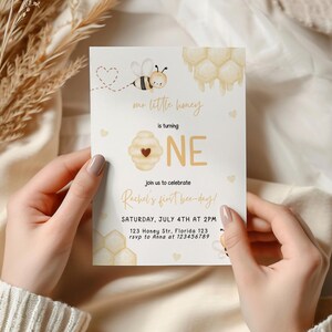 First Bee Day Bundle Honey Bee Birthday Pack First Bee Day Birthday Invitation Bundle 1st Bee Day Party Decorations Bee Theme Party Pack BE1 image 9