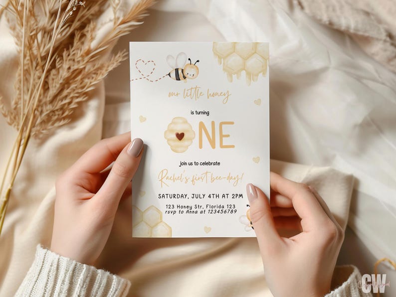 First Bee Day Bundle Honey Bee Birthday Pack First Bee Day Birthday Invitation Bundle 1st Bee Day Party Decorations Bee Theme Party Pack BE1 image 9
