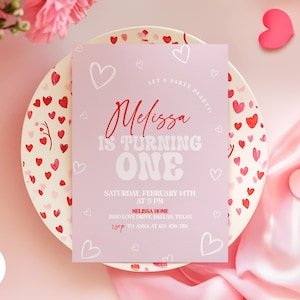 Lets Party Herzliche Einladung, Valentinstag-Geburtstags-Einladung, Romantische Geburtstags-Einladungs-Vorlage, Rosa Geburtstags-Party-Karte, Love Party Einladen