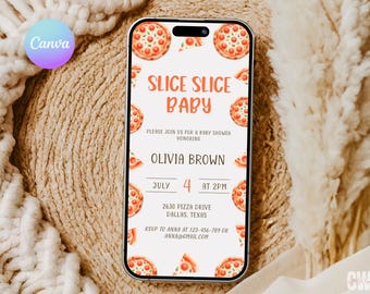Slice Slice Baby Digital Invitation Pizza Baby Shower Mobile Evite Pizzeria Baby Shower Phone Invite Slice Slice Baby Shower Text Invite ZZ0