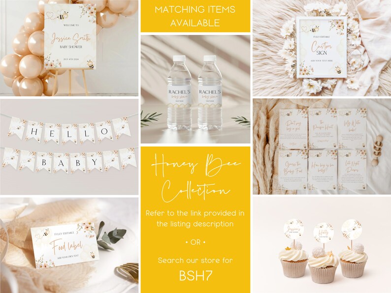 Printable Honey Bee Gift Tag Set Bee Baby Shower Favor Bumble Bee ...