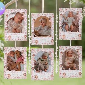 Fee erster Geburtstag monatliches Fotobanner, Blumenfee erster Geburtstag Fotogirlande, druckbare Boho Fee erstes Jahr Fotobanner FR1