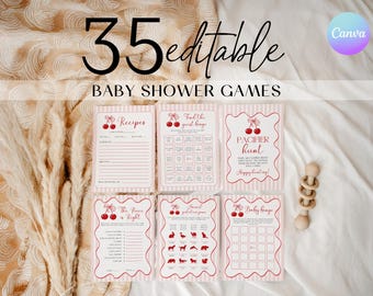 She Is Our Cherry Game Bundle – Red Bow Fruit Party Activities (Printable Template) KI2