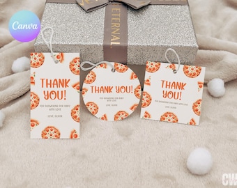 Pizza Babyparty Danke Tags: Bearbeitbare Geschenkanhänger (Digitaler Download)