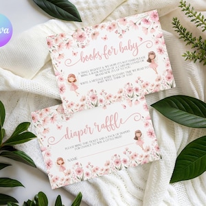 Bloemenfee babyshowerboek aanvraagkaart, fee is onderweg luierloterijkaart, fee babyshower bijsluitkaarten, fairy babykaarten FR2