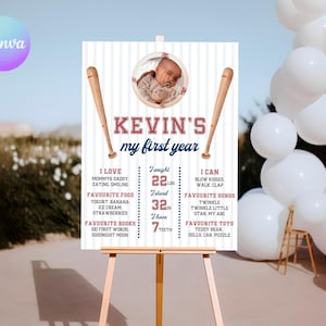 Rookie of the Year Birthday Milestone Sign, Sports 1st Birthday Milestone Board, Baseball 1st Birthday Milestone, Slugger Bday Milestone BA1