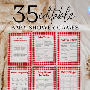 Baby-Q Baby Shower Game Bundle, Barbecue Baby Shower Game Pack, Editable Backyard Baby Games, Bbq Baby Shower Games, Summer Party Games RB3
