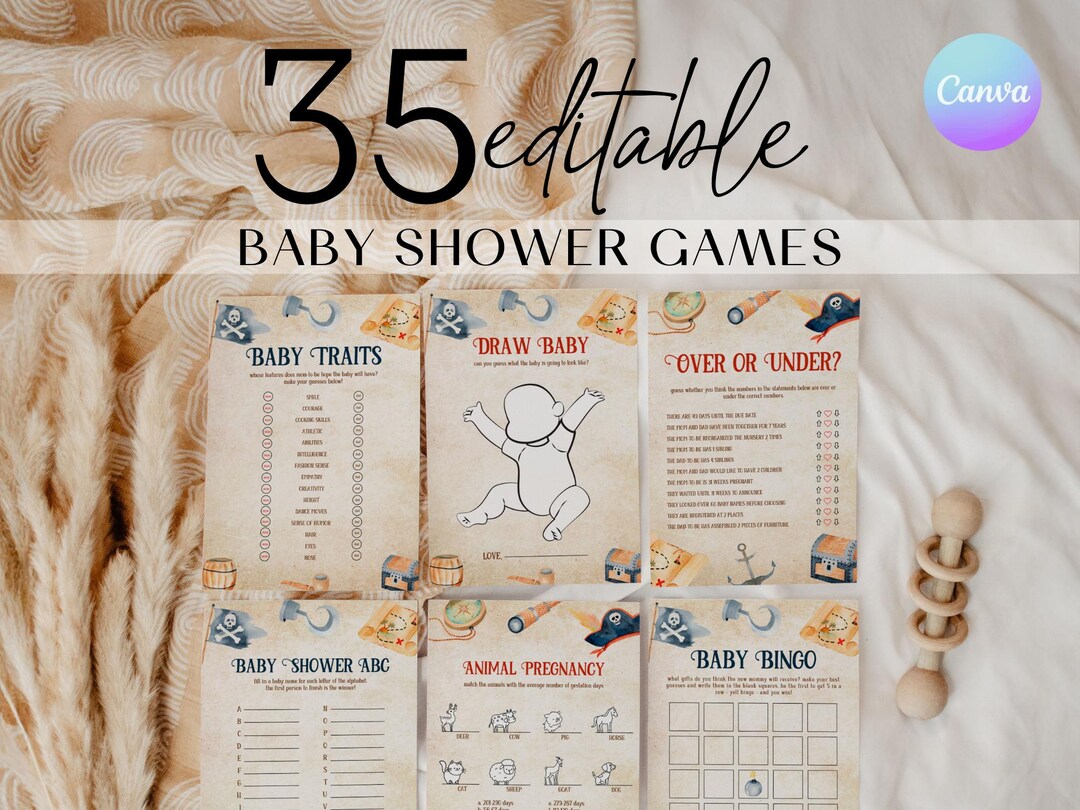 Ahoy It's a Boy Game Pack Pirate Baby Shower Party Activity Pirates ...