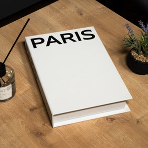 Paris White Decorative Book, Home Decor Books, Fake Book for Living Room, Coffee Table Books Decor, Bookshelf Decor, Mantle Decor