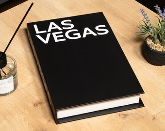 Las Vegas Black Decorative Book, Home Decor Books, Fake Book for Living Room, Coffee Table Books Decor, Bookshelf Decor, Mantle Decor
