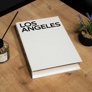 Los Angeles White Decorative Book, Home Decor Books, Fake Book for Living Room, Coffee Table Books Decor, Bookshelf Decor, Mantle Decor