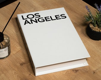 Los Angeles White Decorative Book, Home Decor Books, Fake Book for Living Room, Coffee Table Books Decor, Bookshelf Decor, Mantle Decor