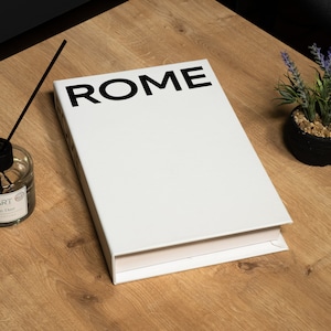 Rome White Decorative Book, Home Decor Books, Fake Book for Living Room, Coffee Table Books Decor, Bookshelf Decor, Mantle Decor