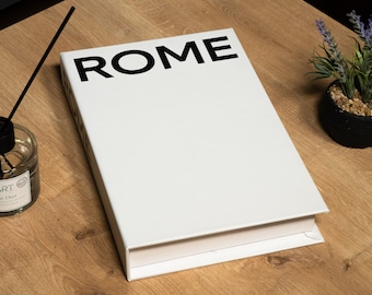 Rome White Decorative Book, Home Decor Books, Fake Book for Living Room, Coffee Table Books Decor, Bookshelf Decor, Mantle Decor