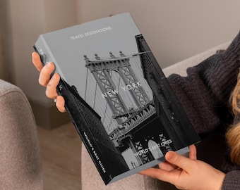 New York Book Box: Black & White City Decor - Hidden Storage