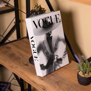 Vogue White Hat Decorative Book, Home Decor Books, Fake Book for Living Room, Coffee Table Books Decor, Bookshelf Decor, Mantle Decor