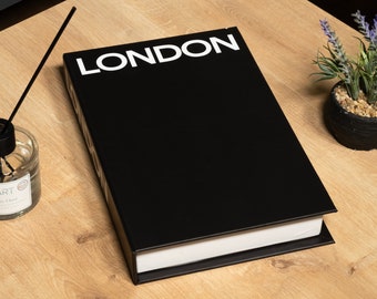 London Black Decorative Book Box: Home Decor Storage