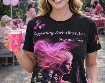Breast Cancer Awareness Women Supporting Each Other Tee | Pink Ribbon, Inspirational Design