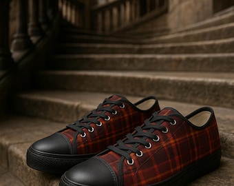 Scottish Style Plaid Low Top Women's Sneakers