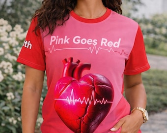 Pink Goes Red anatomical heart tee | All-over print cut & sew shirt