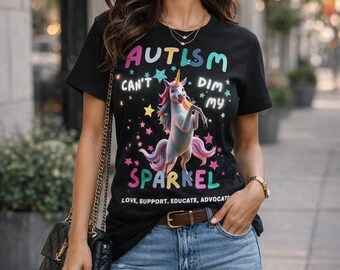 Autism Can't Dim My Sparkle Unicorn Tee | Awareness Shirt