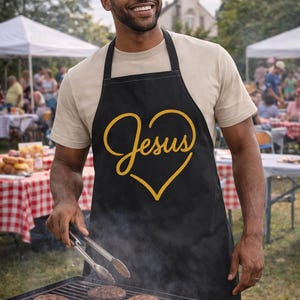 Jesus Hjärta Förkläde | Kristet Köksförkläde, Guldskrift