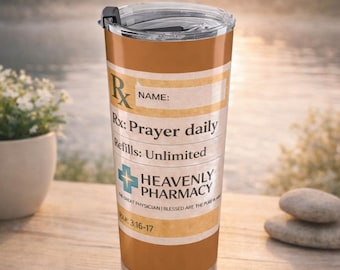 Prescription Bottle Label Tumbler 20oz | Rx Pharmacy Travel Cup