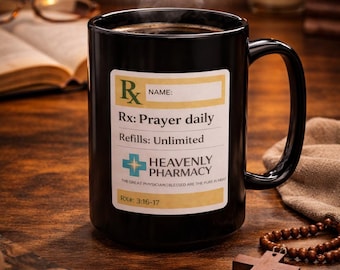 Prayer Daily Prescription Mug Black Ceramic Coffee Cup
