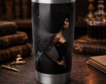 Dark Portrait Woman tumbler | 20oz Stainless Steel Travel Mug