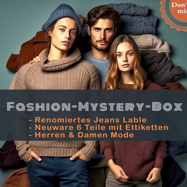 Mystery Fashion Box: 6 fashionable surprises for men and women, sizes S-XL! RRP 309 EURO