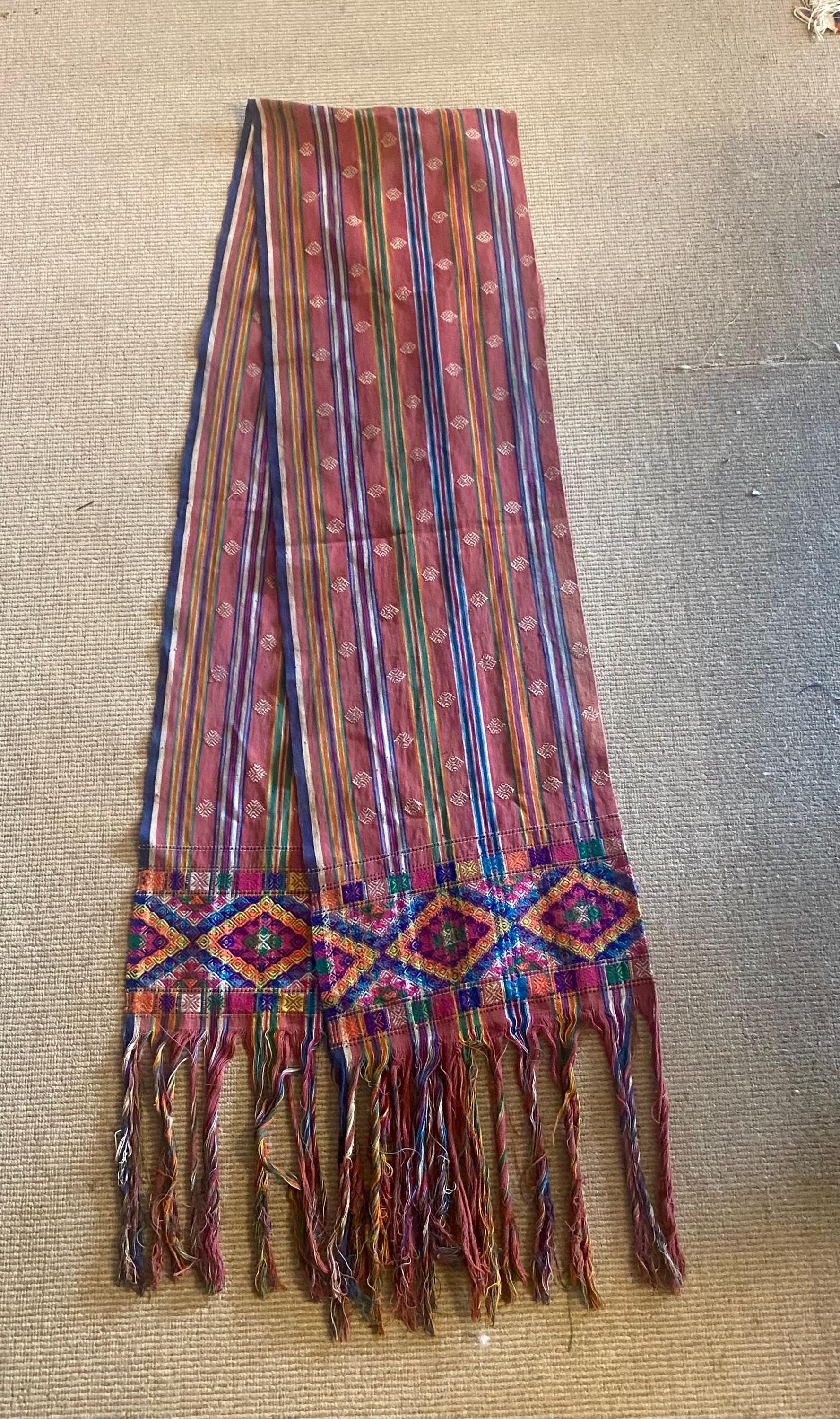 Embroidery Rachu Vintage or Older Bhutanese Rachu: A Hand Woven Silk and Cotton ...