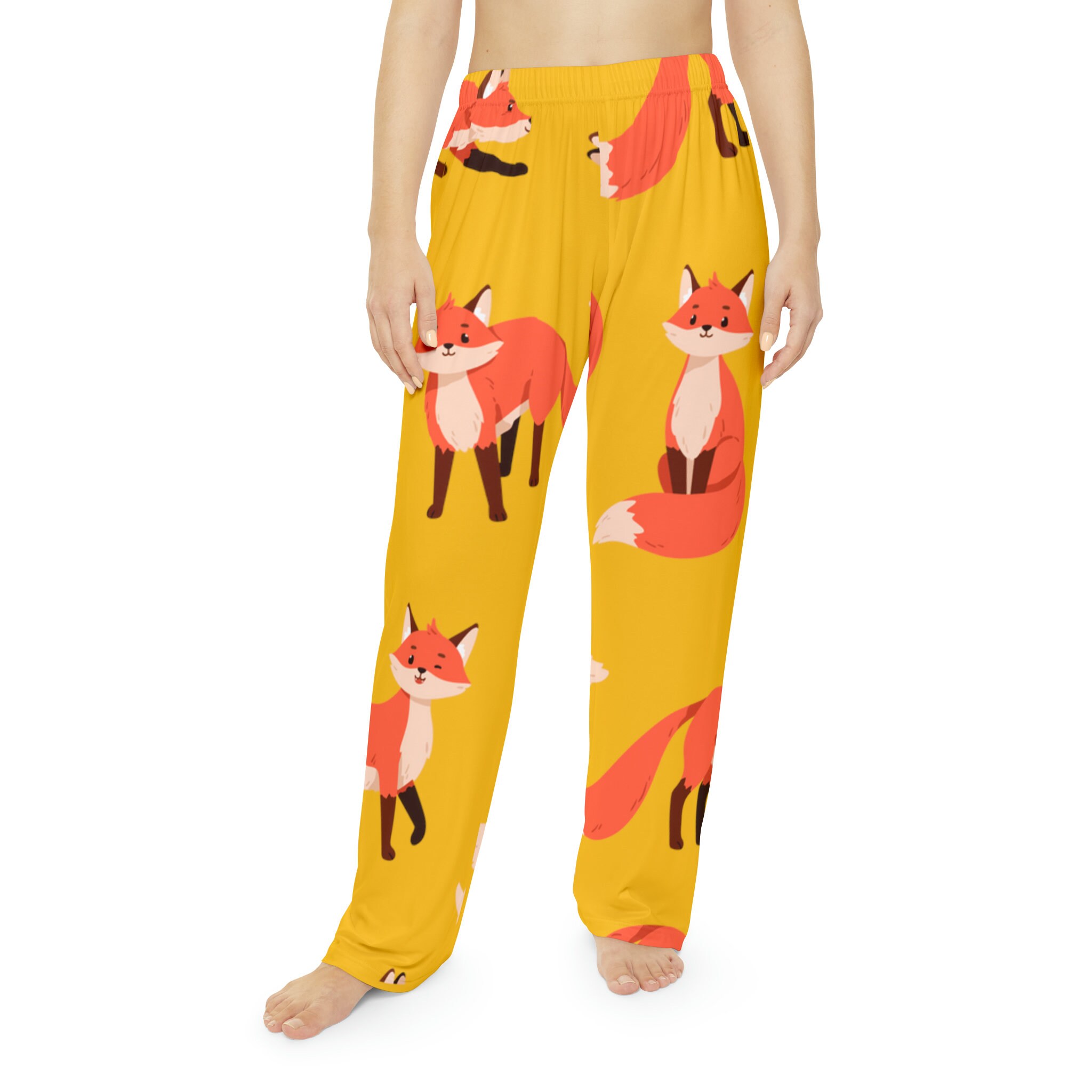  Women's Pajama Pants Cute Fox Pumpkin Leaves Yellow Women Pjs  Bottoms Wide Leg Lounge Palazzo Yoga Drawstring Pants XL : Clothing, Shoes  & Jewelry
