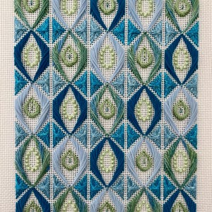 Teardrops ... Reimagined - a needlepoint chart for 18 pt canvas.  Downloadable PDF file.
