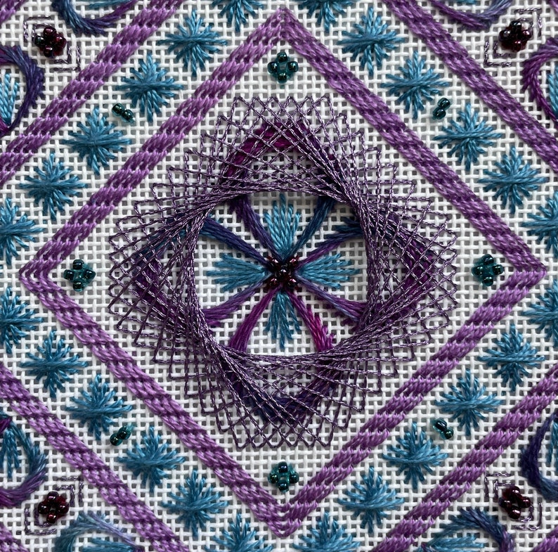 Needlepoint Grid Passionate About Purple - a Needlepoint Chart for 18 Pt Canvas ...