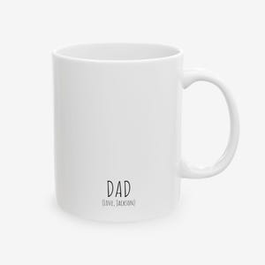 Dad Mug | Minimalist Personalised Mug for Father | Custom Name Gift from Kids | Fathers Day Coffee Cup | 11oz Mug | Wabbit and Friends