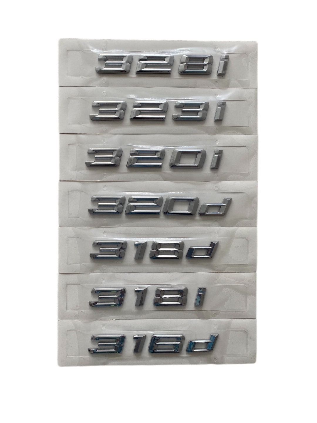 3 BMW Series Chrome Letters 3D Emblem for 316 318 320 323 328 330d I ...