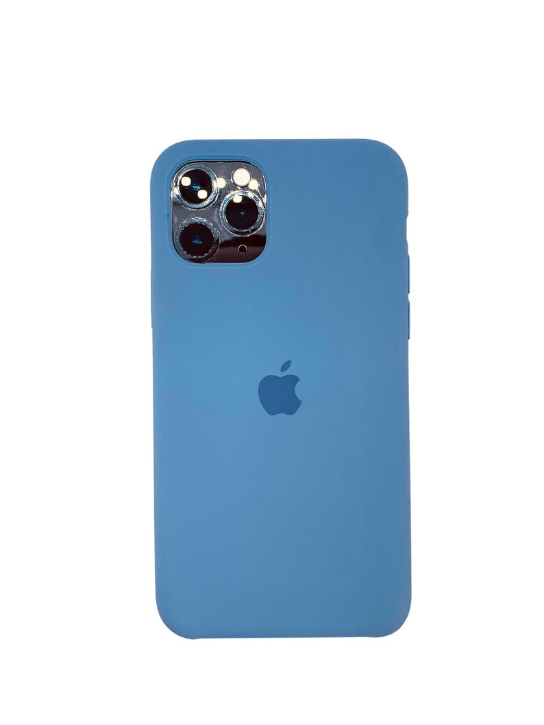 11 11Pro 11ProMax Silicone protective covers for iPhone models case custom design Buy at least 2 items and get 20% discount 32 Azure blue