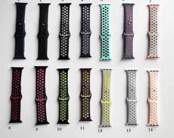 Perforated Silicone bands for Apple iWatches replacement straps for custom design decoration buy at least 2 any items and get 20% discount