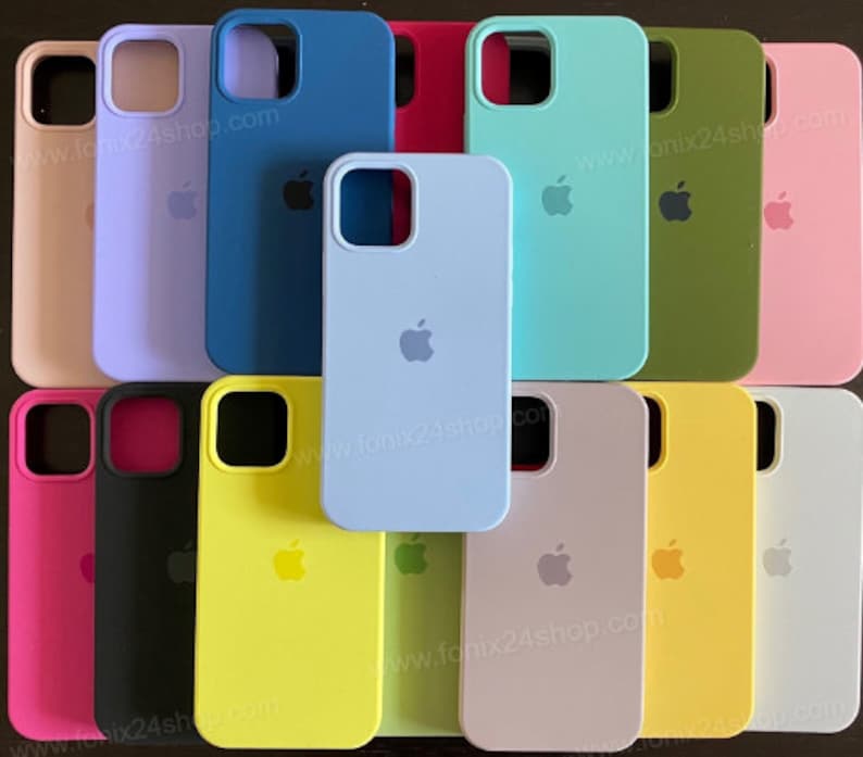 Apple silicone covers silicone  case iPhone  6 6s 7 8 7plus 8Plus 11 12 13 14 15 Pro ProMax models with Apple logo fake covers mobile case  shopaccessories101 powerwe Amazon fonix24shop media markt España Europe funda iPhone coque custodie hülen