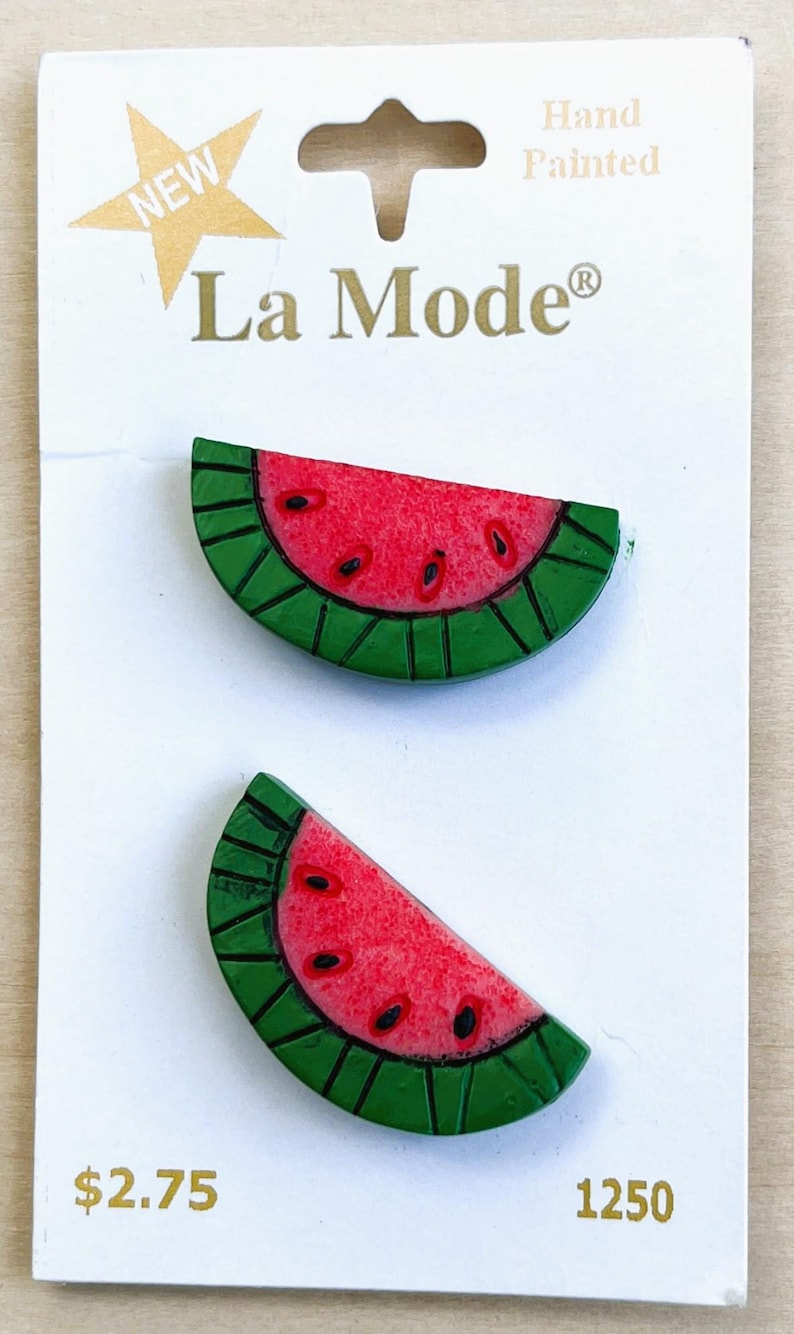Watermelon Buttons 1 1/8