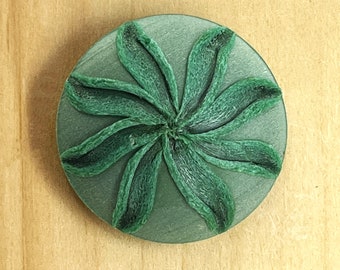 Vintage, Dimensional, 1 1/2" Green Plastic Button - 1 Button